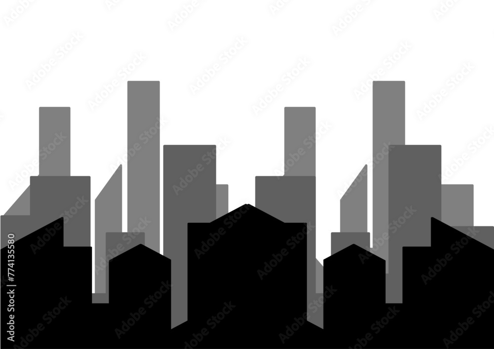 City Building Silhouette Vector , Architecture , Cityscape , and Skyline Vector