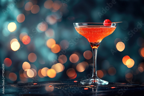 cocktail in a bar. Background image. Created with Generative AI technology.