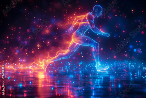 Athletic Aura: Holographic Visualization of Running Athlete with Aura