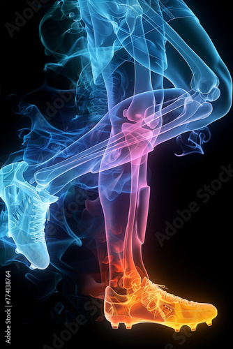 Soccer Player's Lower Body X-Ray: Revealing Injury Risks