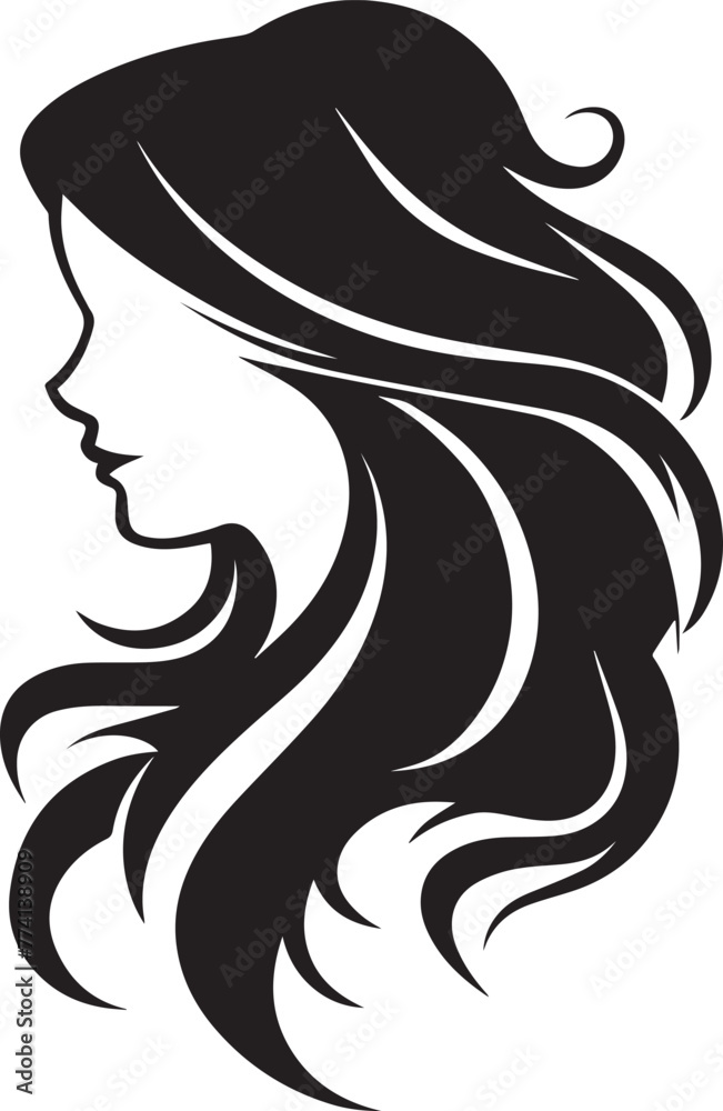 Woman beautiful hair illustration 