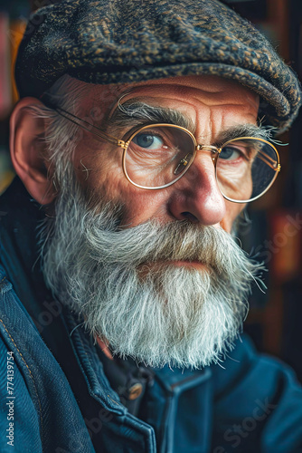 Man With White Beard and Glasses