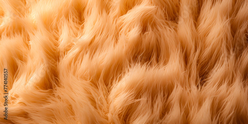 Vibrant Orange Fur Texture Close-Up: Warm, Soft, Fluffy