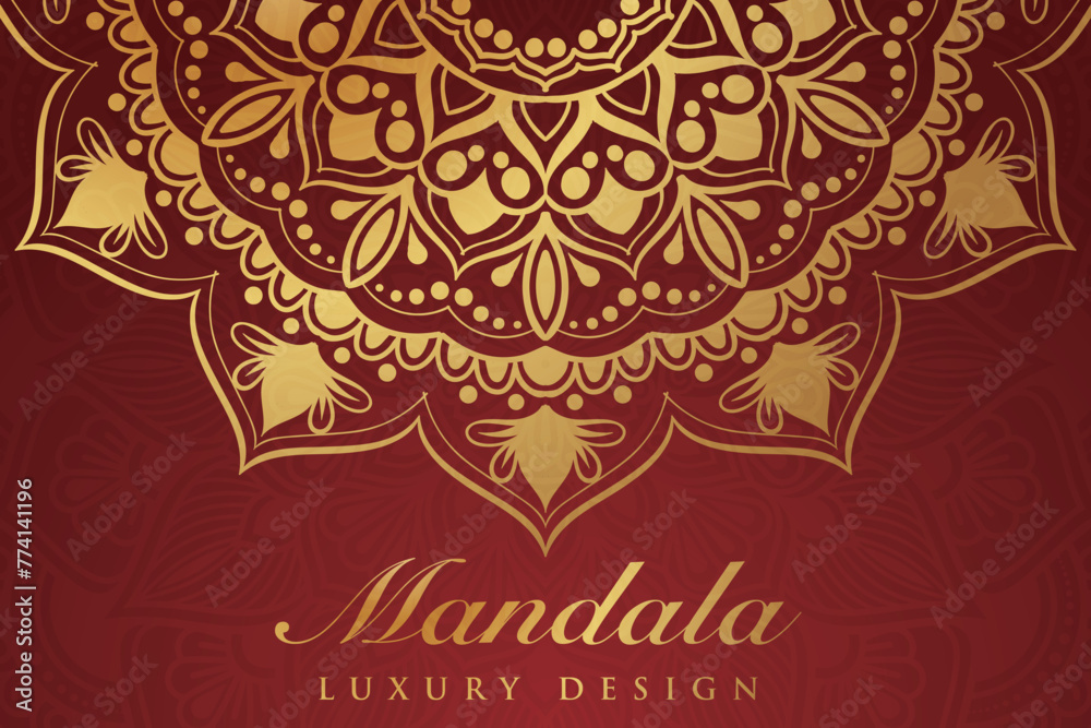Luxurious decorative pattern background design, retro mandala pattern design