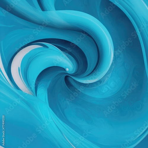 Cyan and blue wallpaper with a colorful swirl