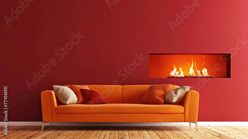living room with fireplace