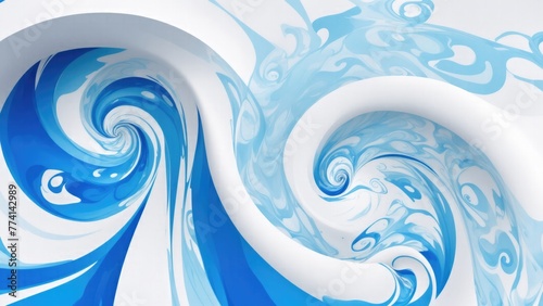 White and blue wallpaper with a colorful swirl