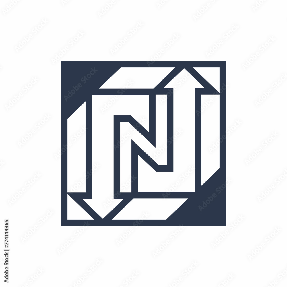 letter N up down arrow logo icon letter N up down arrow logo icon