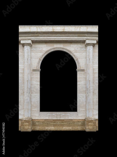 Details, elements of buildings classical architecture. Isolated on a black. Templates for art, design.