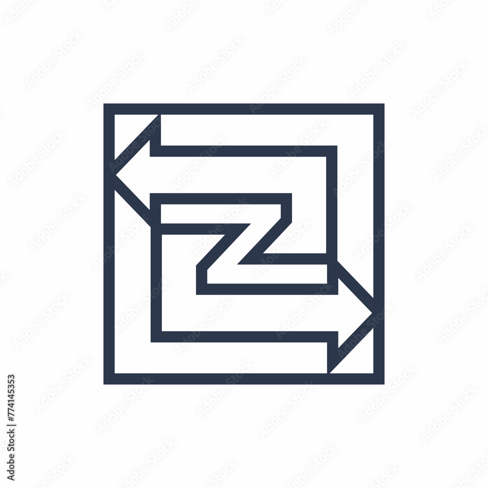Z Letter Logo concept. Creative Minimal Monochrome Monogram emblem design template. Graphic Alphabet Symbol for Corporate Business Identity. Creative Vector element Z Letter Logo concept. Creative Minimal Monochrome Monogram emblem design template. Graphic Alphabet Symbol for Corporate Business Identity. Creative Vector element
