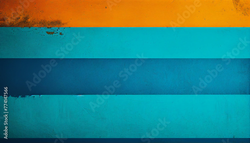 colorful vibrant aged horizontal background with medium turquoise, pastel orange and royal blue color , Ai generated