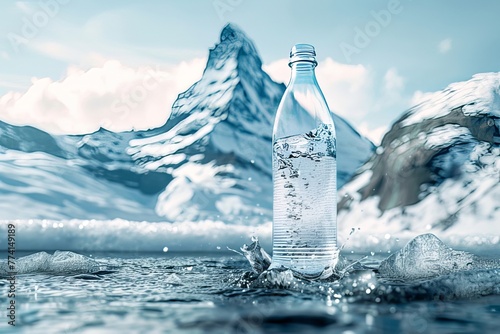 Bottle Of Water In The Snow