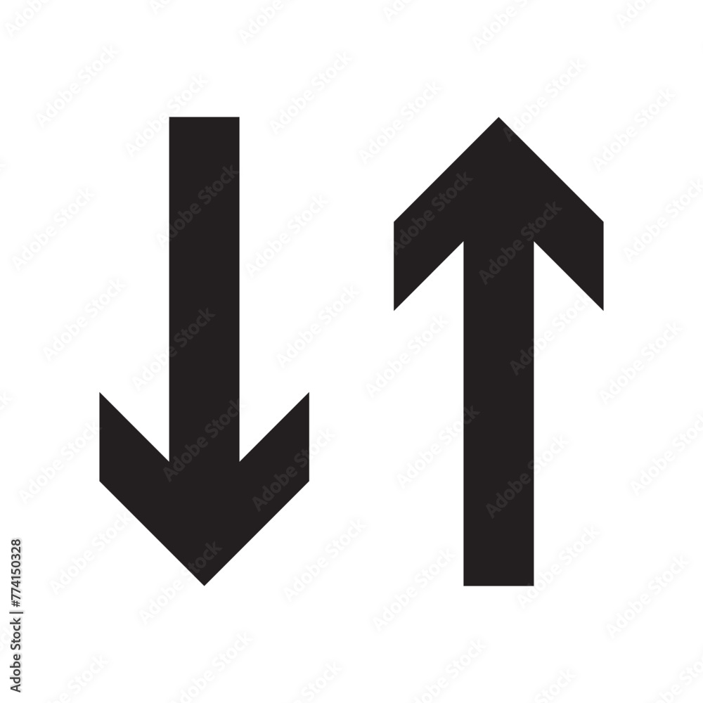 Vector Arrows isolated. Down and up arrows. Vector illustration. EPS 10 Vector Arrows isolated. Down and up arrows. Vector illustration. EPS 10