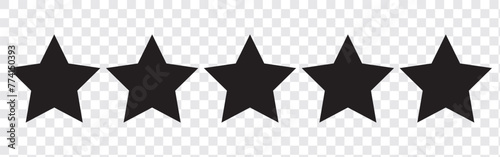 Five stars customer product rating review flat icon for apps and websites. vector illustration. EPS 10