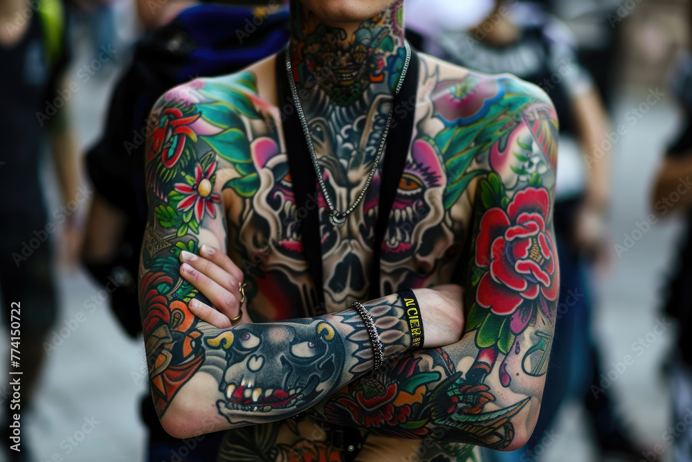 Mujeres alternativas con tatuajes por todo el cuerpo