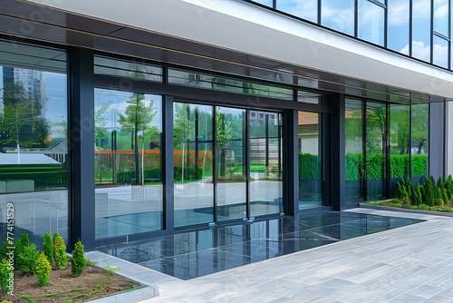 Modern Glass Entrance To A Building