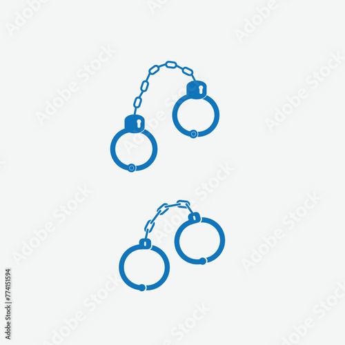 Handcuff icon vector logo design template