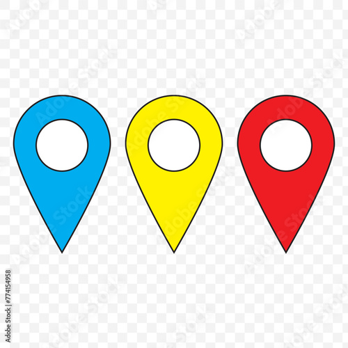 Set of map pin location icons. Modern map markers .Vector illustration on a white background. eps10