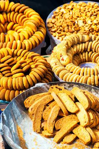 Indian local cookies in street market