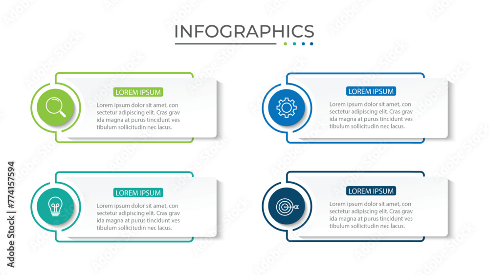 Vector infographic design template with 4 options or steps