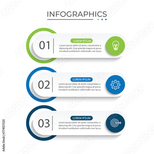 Infographic design presentation business infographic template with 3 steps