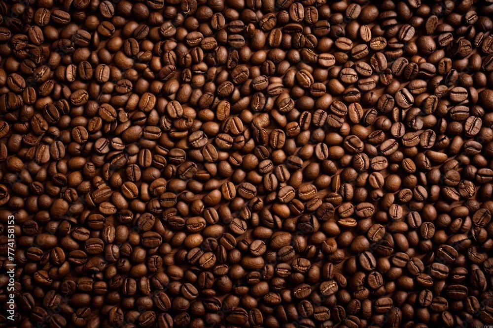 Pile of Coffee Beans, Repeating Pattern - Close Up Pile of Coffee Beans, Repeating Pattern - Close Up
