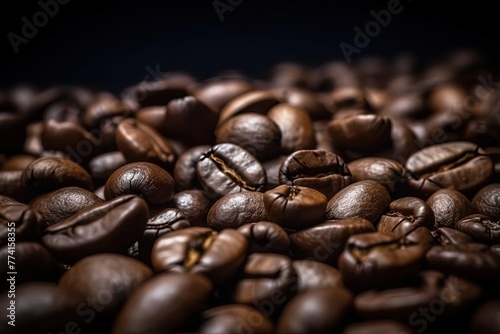Close-up of Pile of Coffee Beans