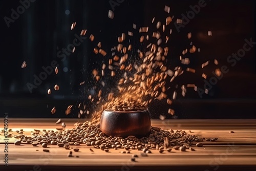 Exploding Coffee Beans in Bowl