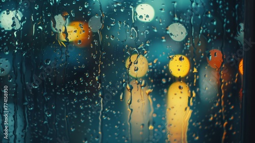 Mesmerizing cinema graph showcases raindrops dancing on a window, inviting a tranquil pause amidst the chaos of everyday life.