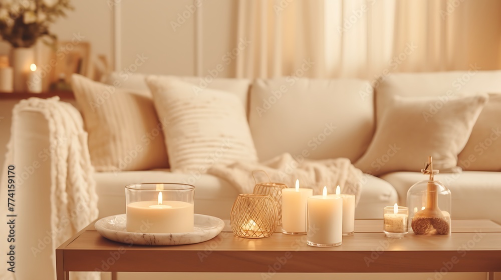 Modern living room interior details. Modern living room interior details.