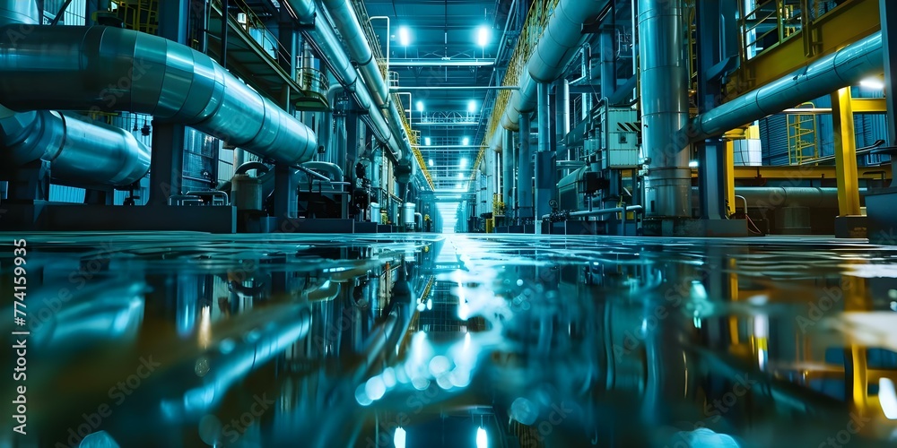 Efficiency and Innovation Showcased: Predictive Maintenance Technology in an Industrial Setting. Concept Industrial Technology, Predictive Maintenance, Innovation, Efficiency, Industrial Setting