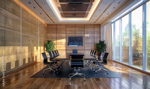 Meeting room in a modern of...