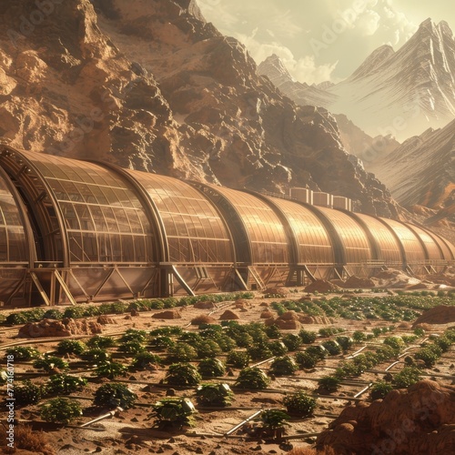 An agricultural school on Mars, teaching terraforming and space farming techniques to students