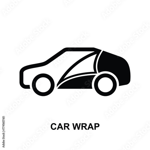 Car wrap icon. Car wrapping icon isolated on background vector illustration.
