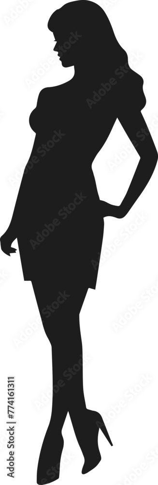Silhouette of a fashion model girl