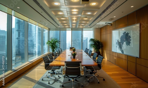 Meeting room in a modern of...
