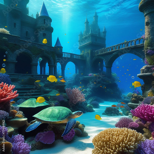 Underwater world. Lock. Pisces. Maritime