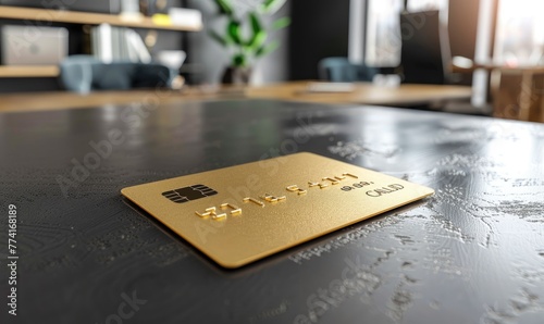 A gold credit card on a tab...