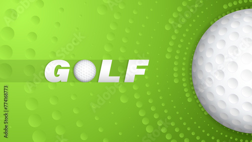 Vector illustration of golf outing background with golf ball