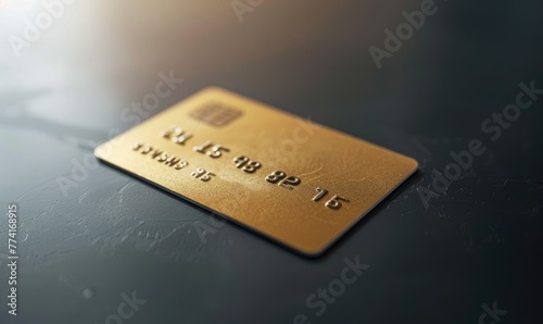 A gold credit card on a tab...