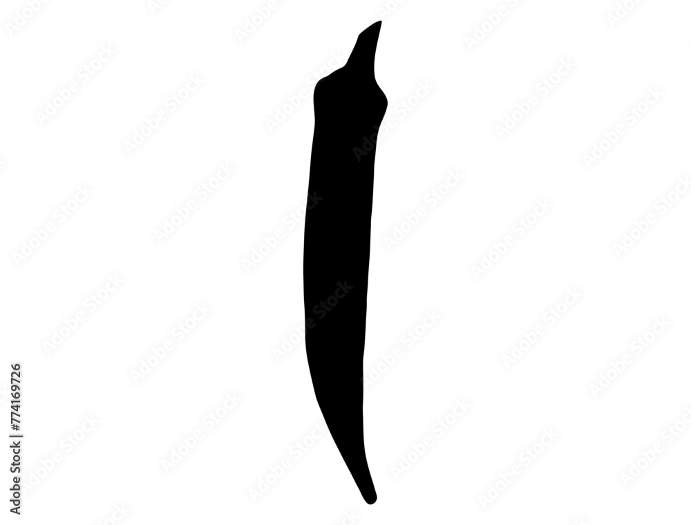 Lady finger silhouette vector art white background Lady finger silhouette vector art white background