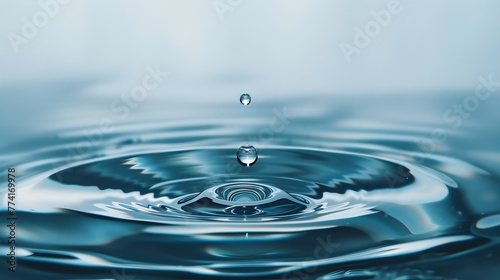 Calm and Serene Water Drop Scene, Perfect for Mindfulness Content. Peaceful, Clean and Reflective. Ideal for Zen Imagery. AI