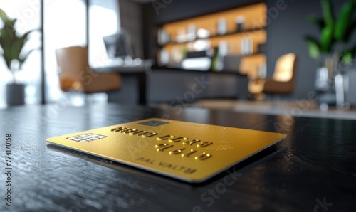 A gold credit card on a tab...
