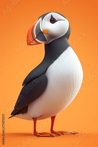 Puffin,3D Illustrate © Holly