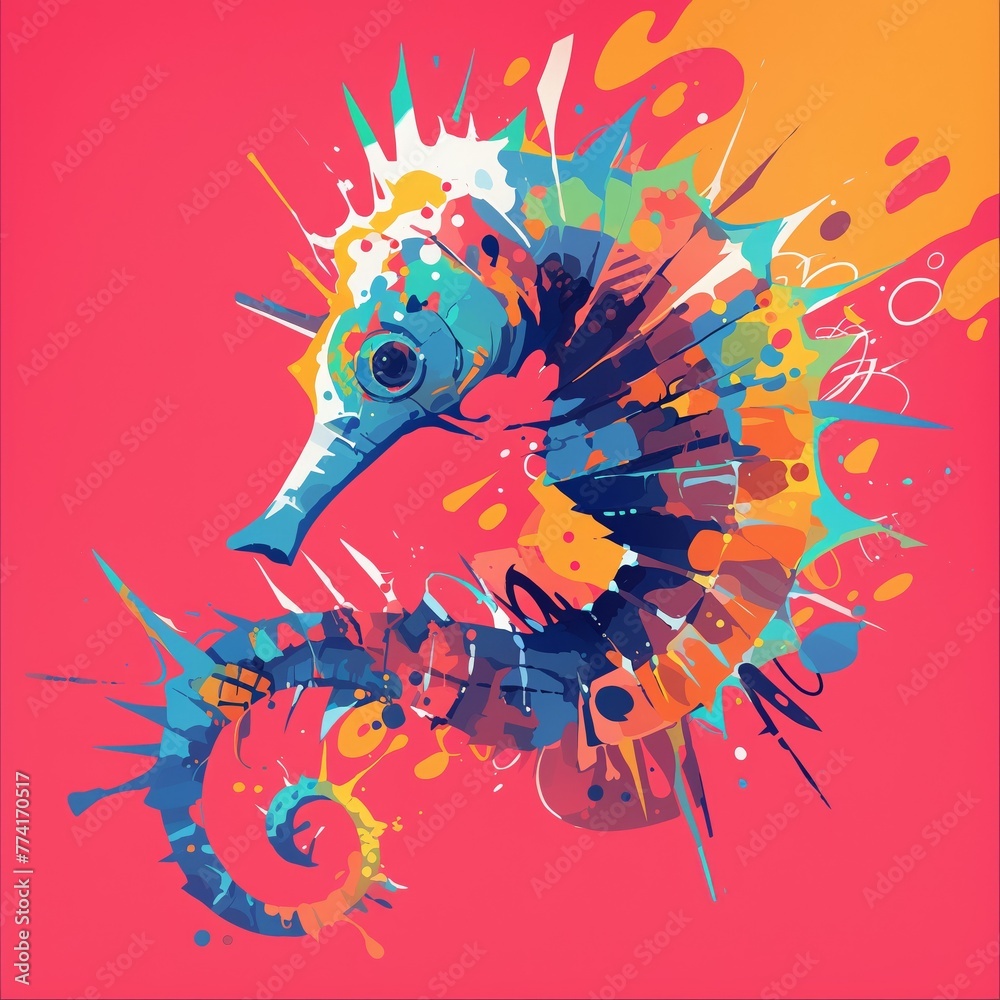 Seahorse,Pop Art Seahorse,Pop Art