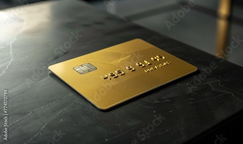 A gold credit card on a tab...