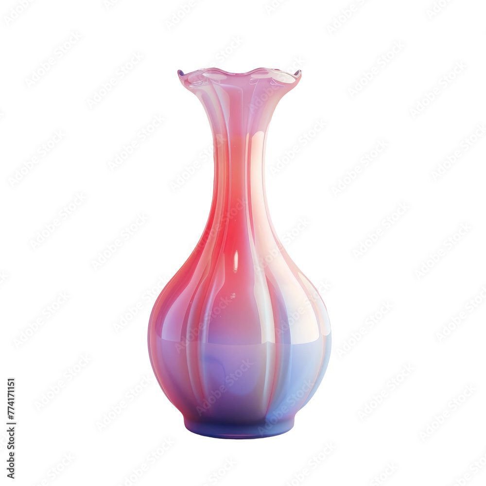 Pink and white vase against Transparent Background Pink and white vase against Transparent Background