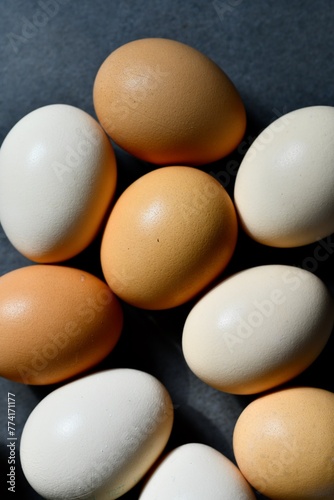 Beautiful close-up view of colorful eggs. Easter. Abstraction. Macro.
