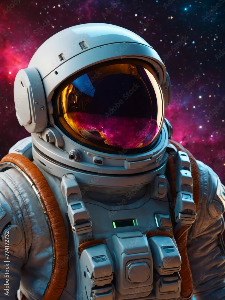 Un astronaute dans l'immensité stellaire de l'espace