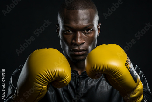 AI generated picture of athlete boxer ready to start boxing